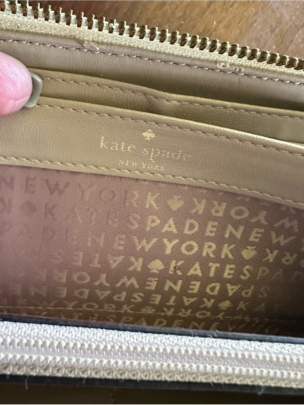 kate spade Two-Tone Cream and Tan Leather Wallet - Picture 8 of 11